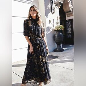 Aritzia black floral maxi dress size medium